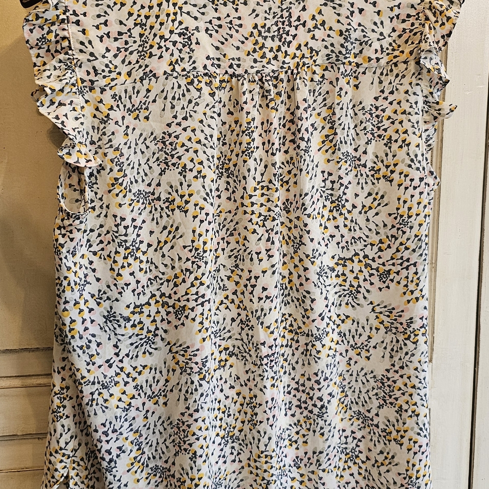LOFT Sleevless Ruffle Neck Blouse - Picture 3 of 6